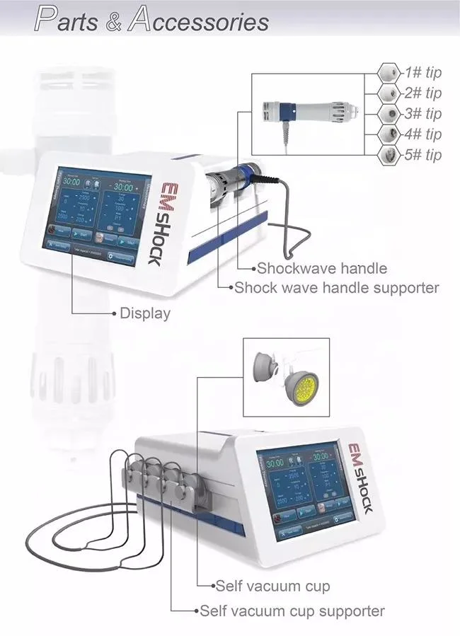 Portable EMS Vacuum Shockwave Therapy Emshock Pain Relief Shockwave Physiotherapy Beauty Machine