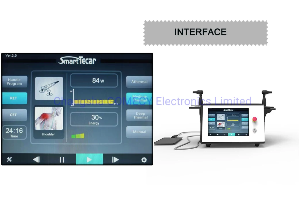 3 in 1 EMS Tecar Diathermy Extracorporeal Shockwave Therapy Machine with 448kHz