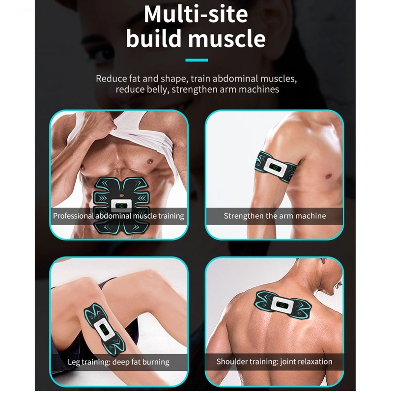 Popular EMS Eight Pack ABS Muscle Trainer Home Gym Style Body Beauty Paste with USB Rechargeable Function